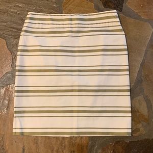 NWT J Crew Factory Gold Metallic Striped Pencil Skirt